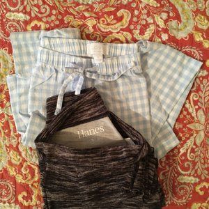 GAP LOVE cotton PJ's S/cropped--&---Hanes fleece leggings/sleepwear S (2 PC's)